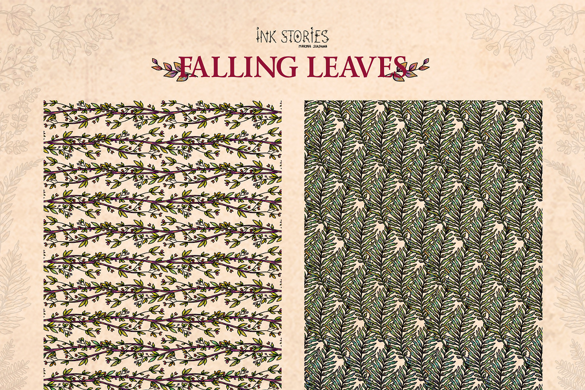 Falling Leaves Vintage Autumn Bundle, a Seasonal Illustration by Ink Stories (Photo 18 of 20)