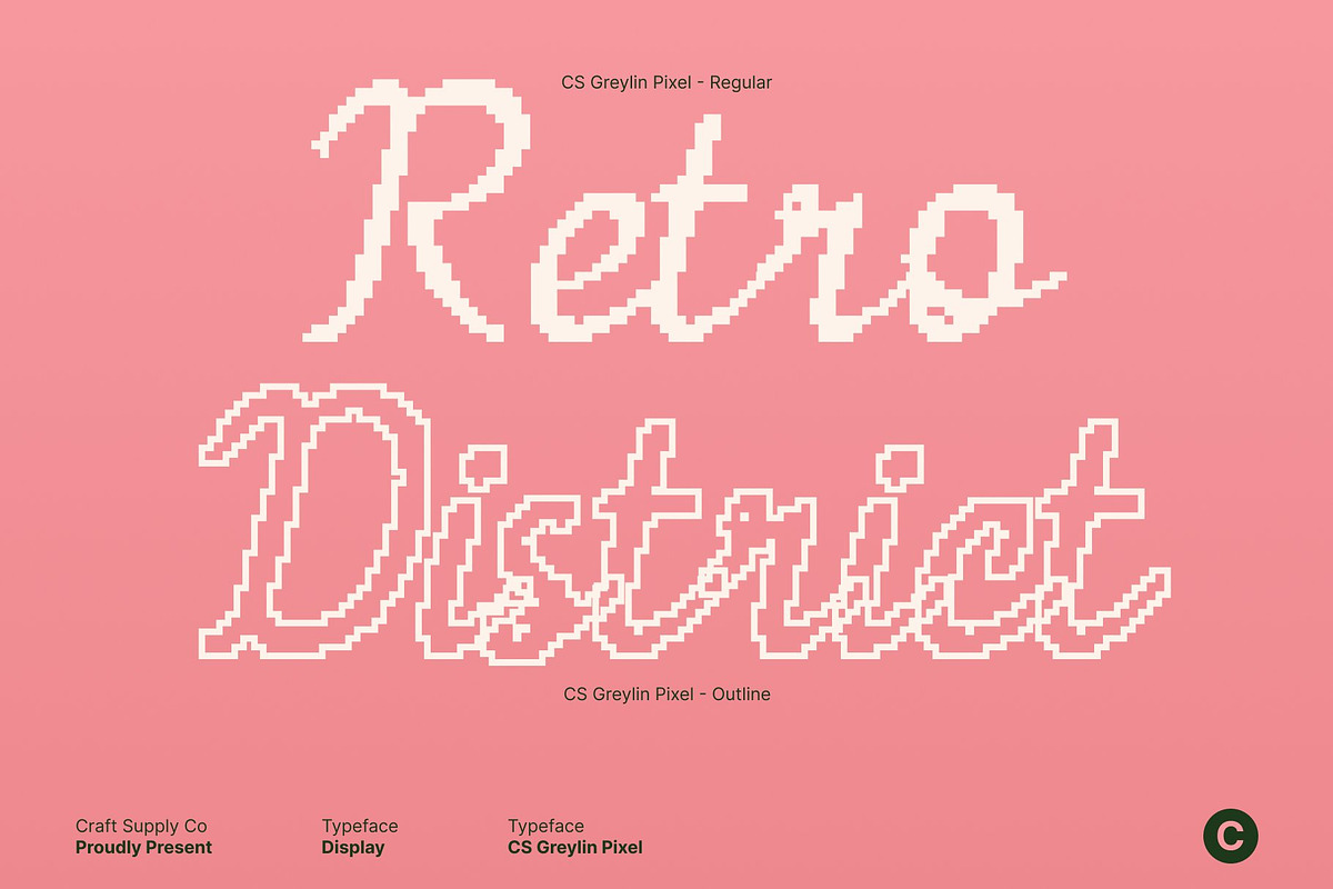 CS Greylin Pixel, a Script Font by Craft Supply Co. (Photo 3 of 8)