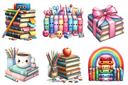 Back to School Books Stack, an Illustration by CreationArt (Thumbnail 2 of 6)