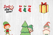 Doodle Christmas Elf Clipart Bundle, a Seasonal Illustration by LA Design (Thumbnail 3 of 10)