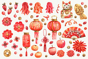 Chinese New Year, a Decorative Illustration by Watercolor by Tonia Tkach (Thumbnail 2 of 5)