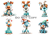 Quirky Christmas Dog Clipart Bundle, an Illustration by Craft Nest (Thumbnail 3 of 5)