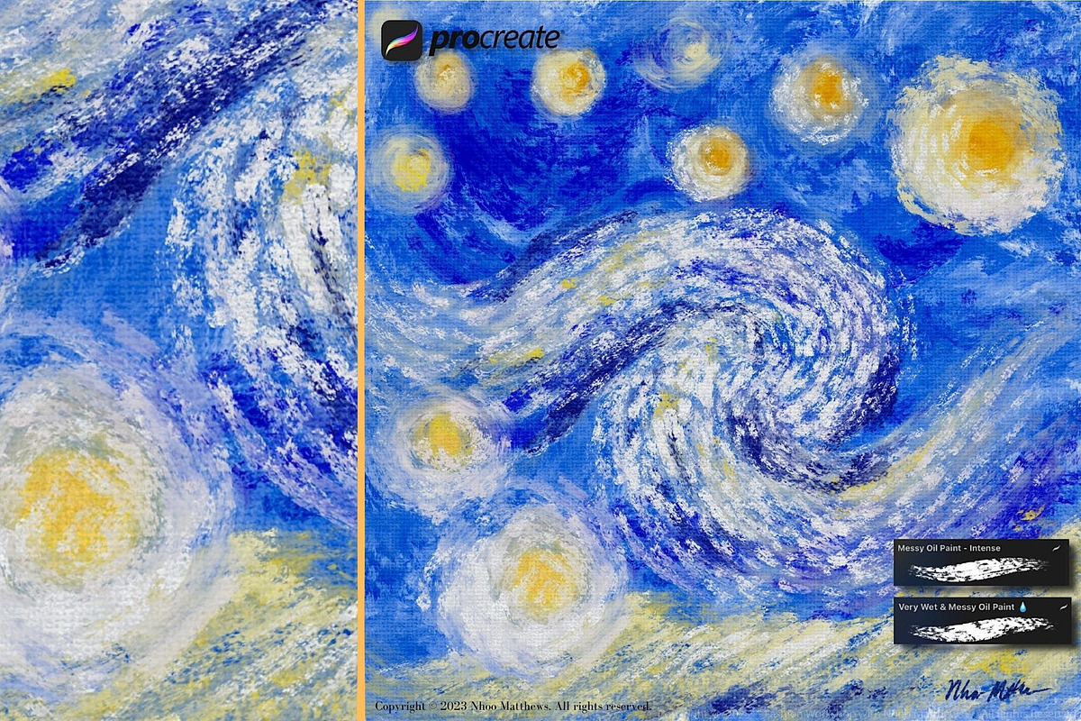 Procreate Impressionist Oil Brushes, a Brush Add-On by Fashion Workshop Bkk (Photo 6 of 11)