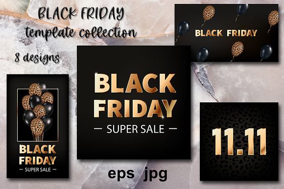 Black Friday Sale Vector Templates preview 4