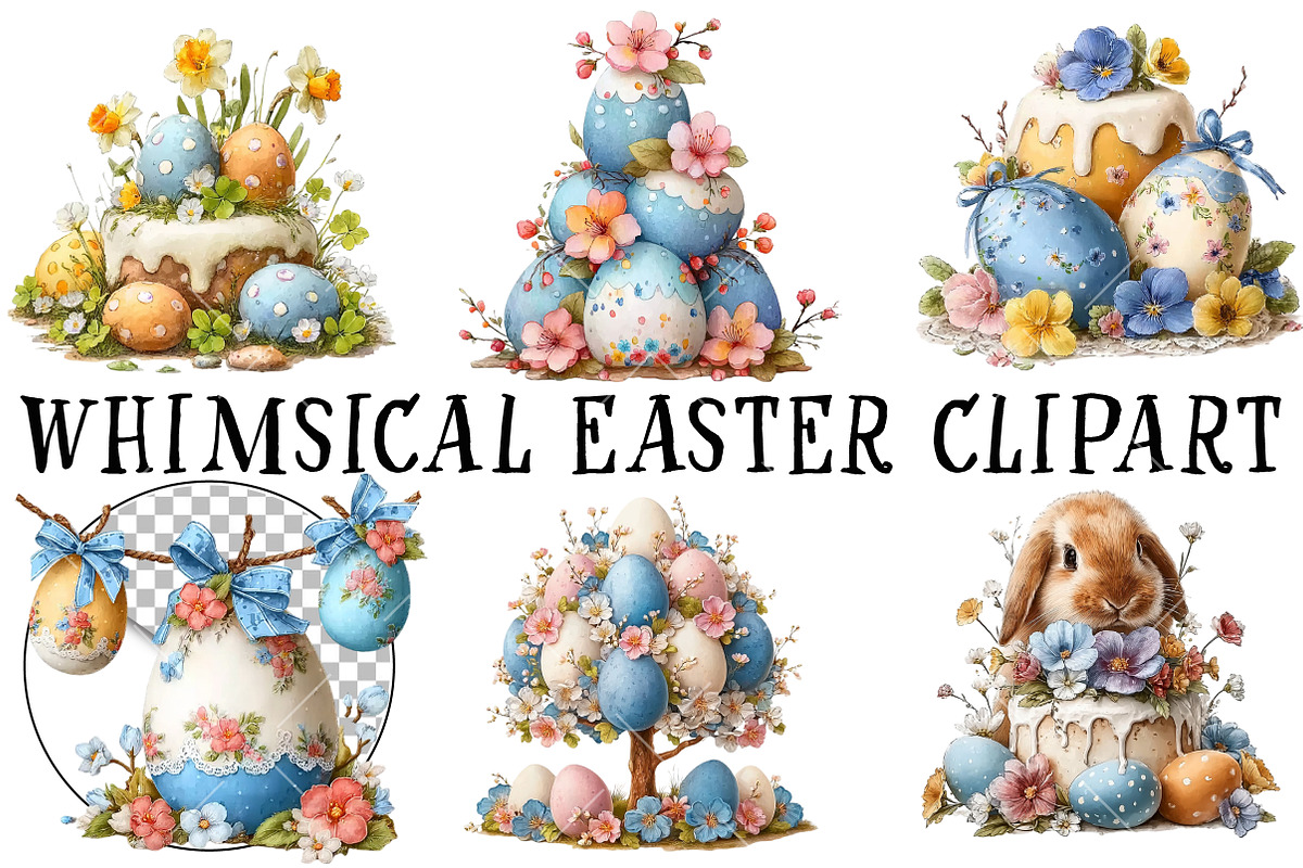 Whimsical Easter Egg Clipart, an Illustration by OK Design (Photo 2 of 6)