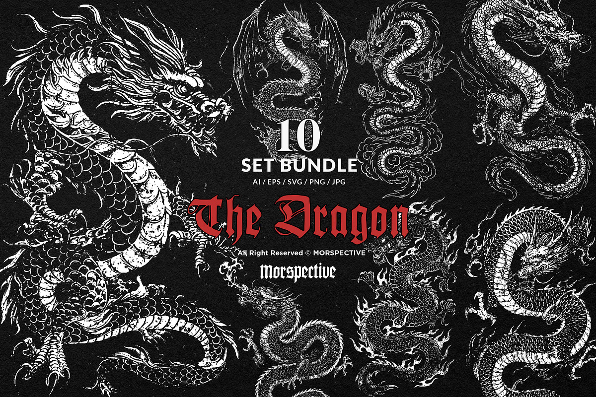 10 Bundle Dark Art The Dragon Chines, an Illustration by Morspective (Photo 1 of 7)