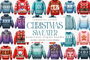 Christmas sweater png bundle, an Illustration by SinaCreation (Thumbnail 1 of 7)