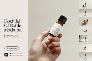Essential Oil Bottle Mockup Bundle, a Packaging Mockup by Wildfield Studio