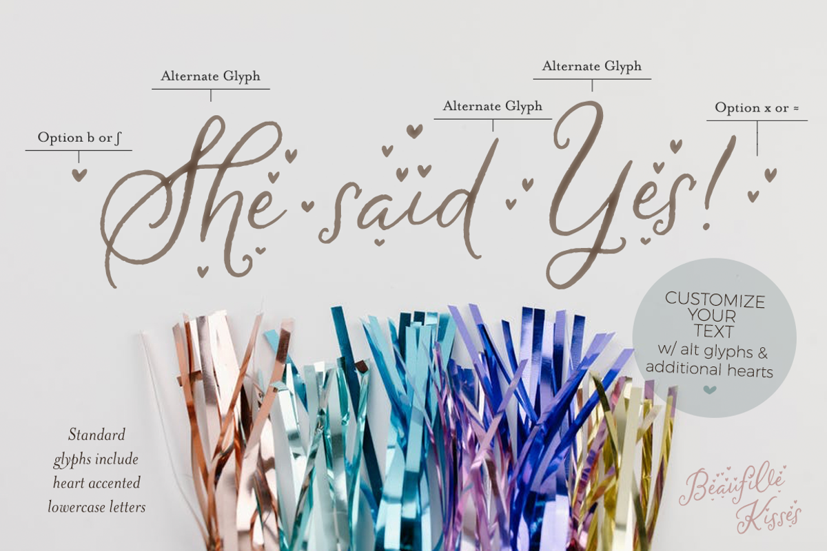 Beaufille Kisses, a Script Font by KLUGE+CO (Photo 3 of 10)