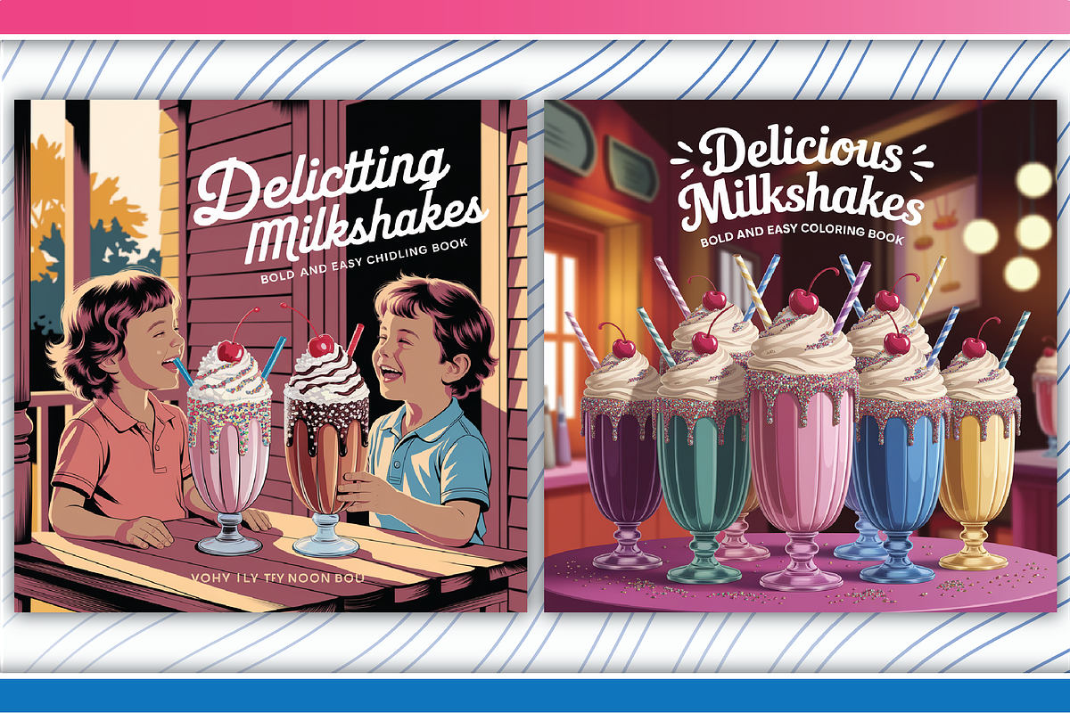Delicious Milkshakes Coloring Pages, an Illustration by LightExpress (Photo 4 of 5)