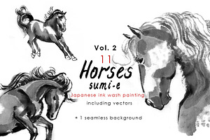 Horses Sumi-e Vol2