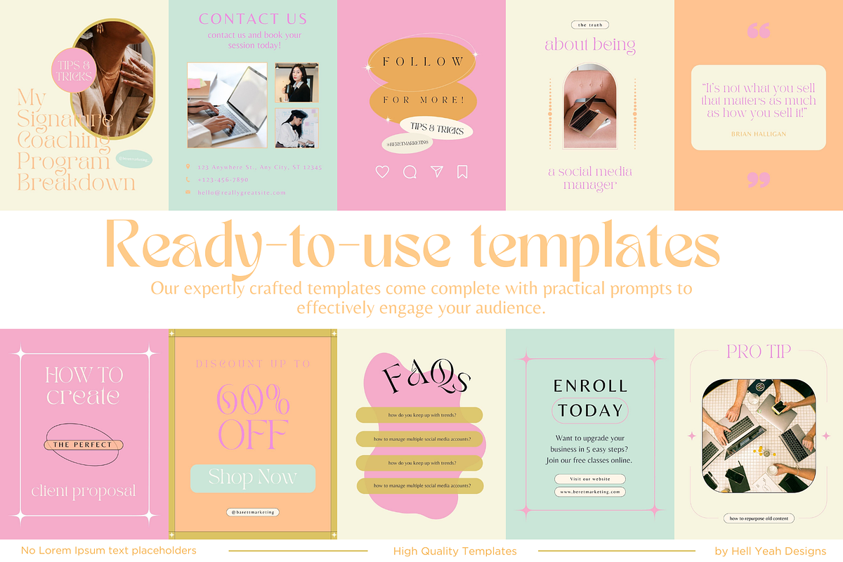 Coaching Instagram Post Templates, a Templates & Theme by Hell Yeah Designs (Photo 7 of 9)