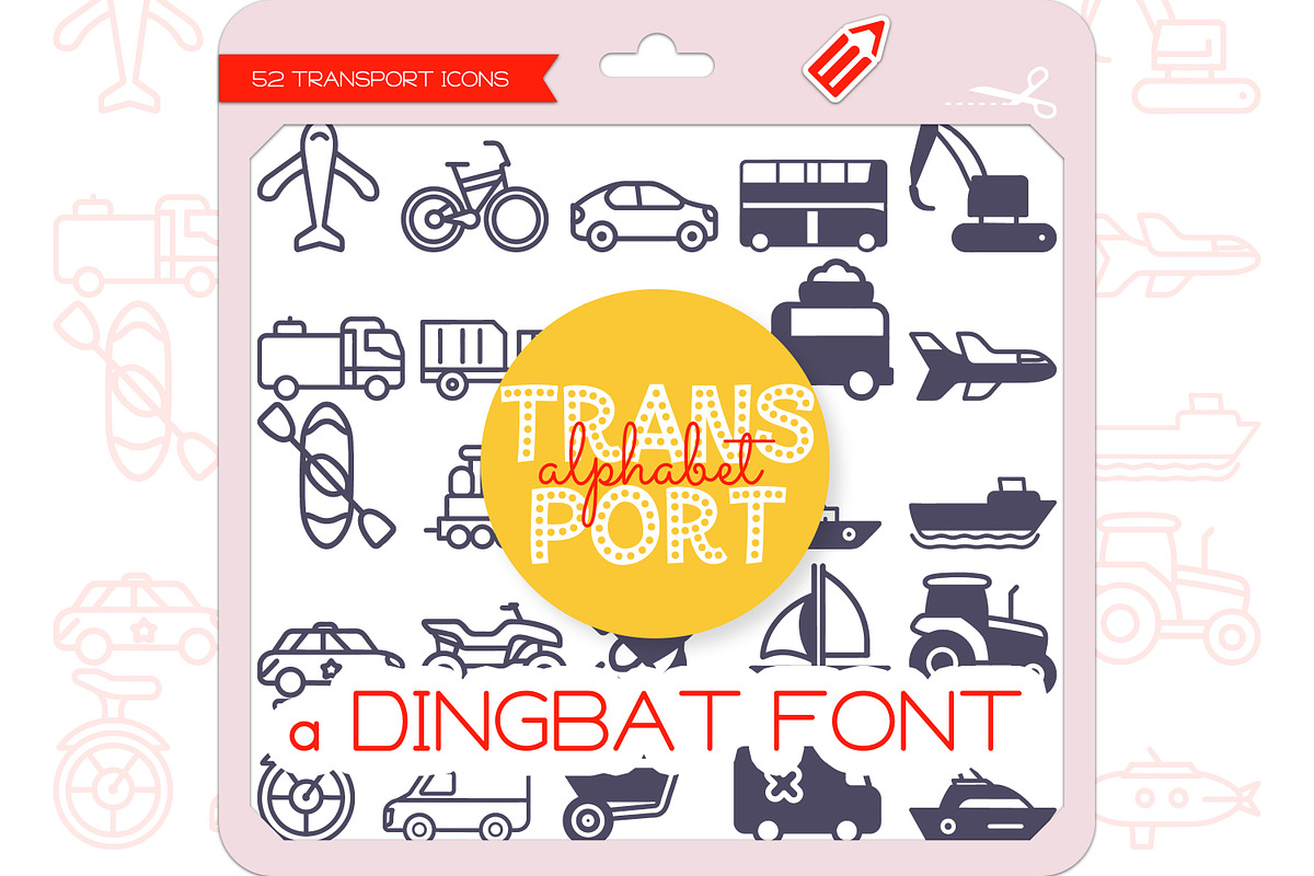 Transport Alphabet - Dingbat Font, a Symbol Font by WADLEN (Photo 1 of 7)