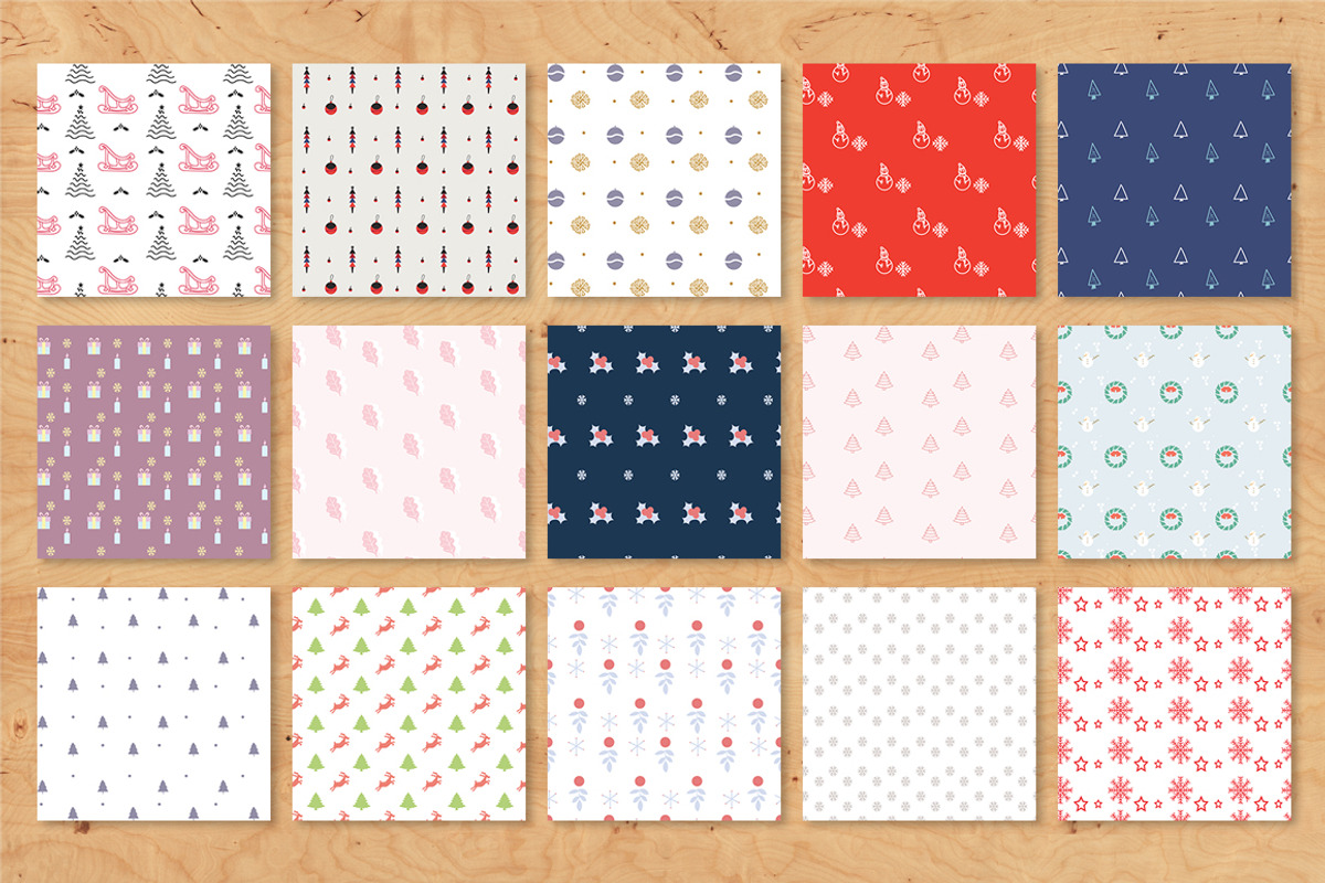 30 Seamless Christmas Patterns, a Pattern Graphic by Designbase (Photo 2 of 4)