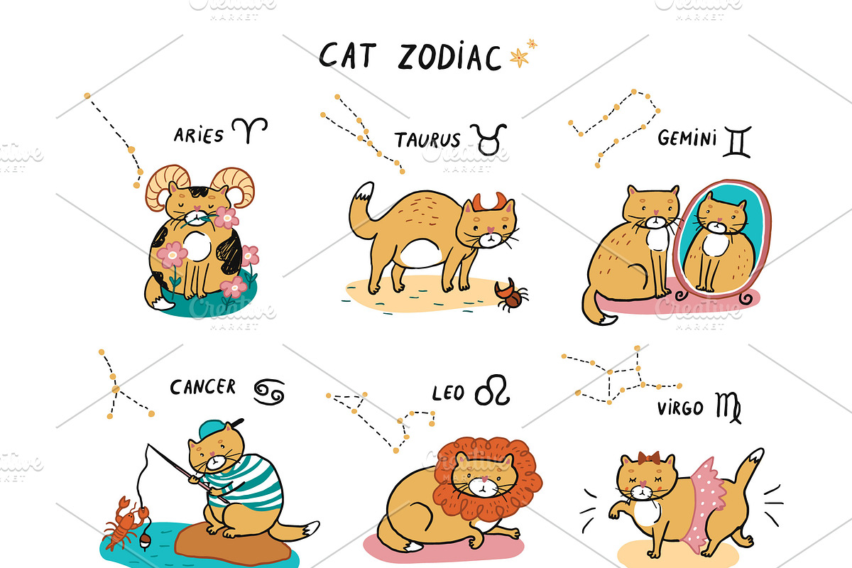 Zodiac Cats, an Animal Illustration by GooseFrol (Photo 3 of 8)