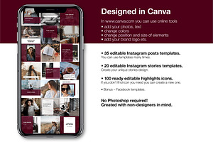 Burgundy CANVA Instagram Templates