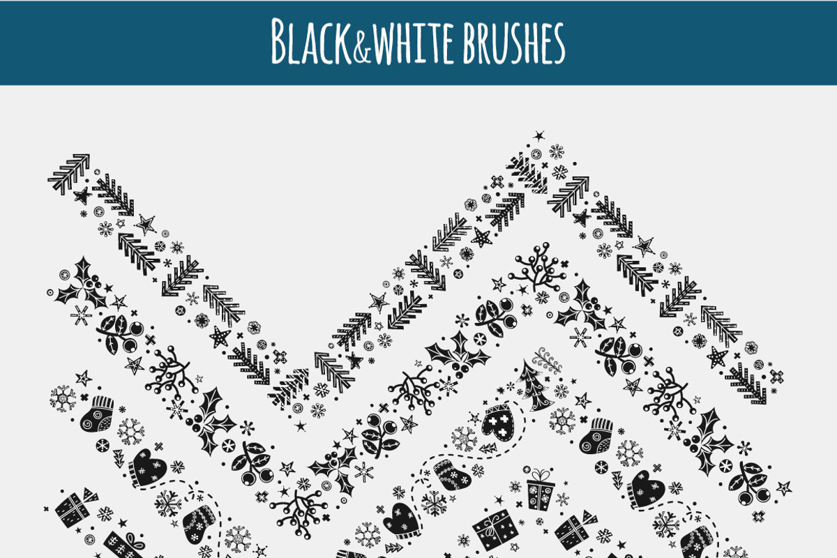 Scandinavian Christmas brushes preview 8