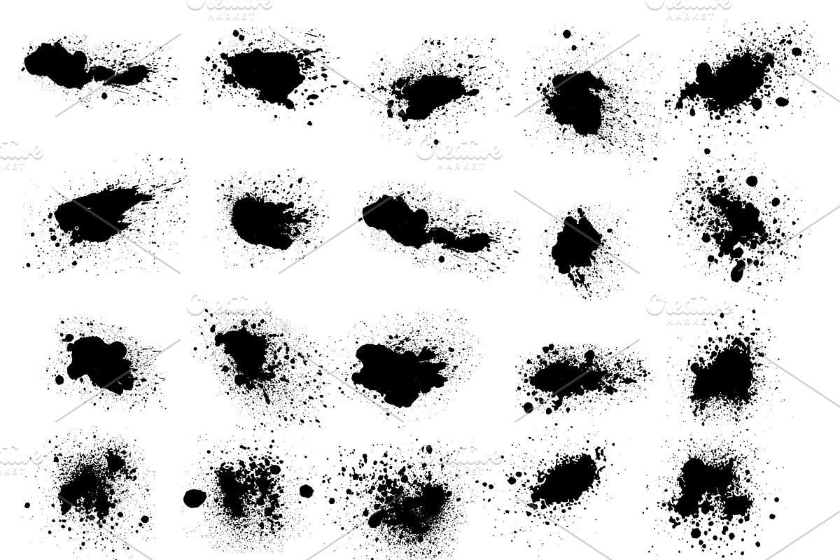 Big vector set of painted blots, a Texture Graphic by Valentain_Jevee (Photo 24 of 31)