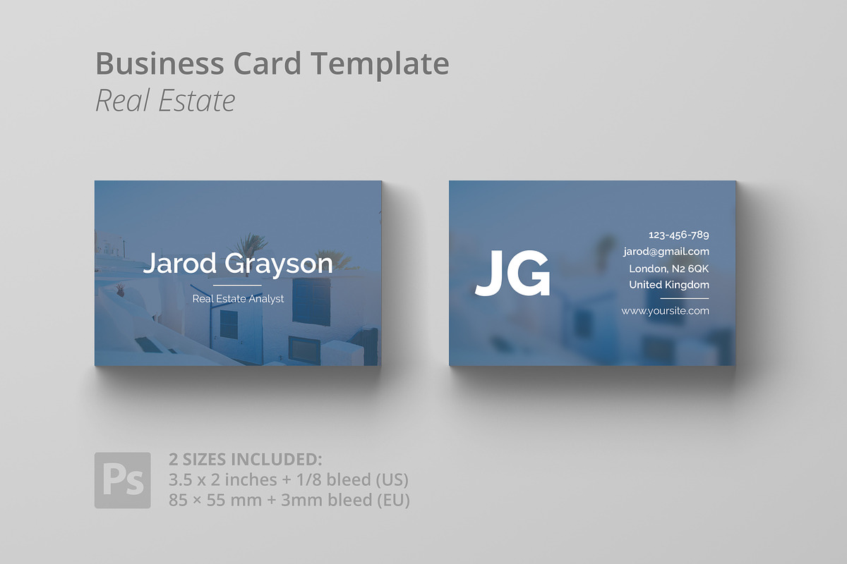 Business Card Template - Real Estate, a Business Card Template by Solid Pixel (Photo 1 of 2)