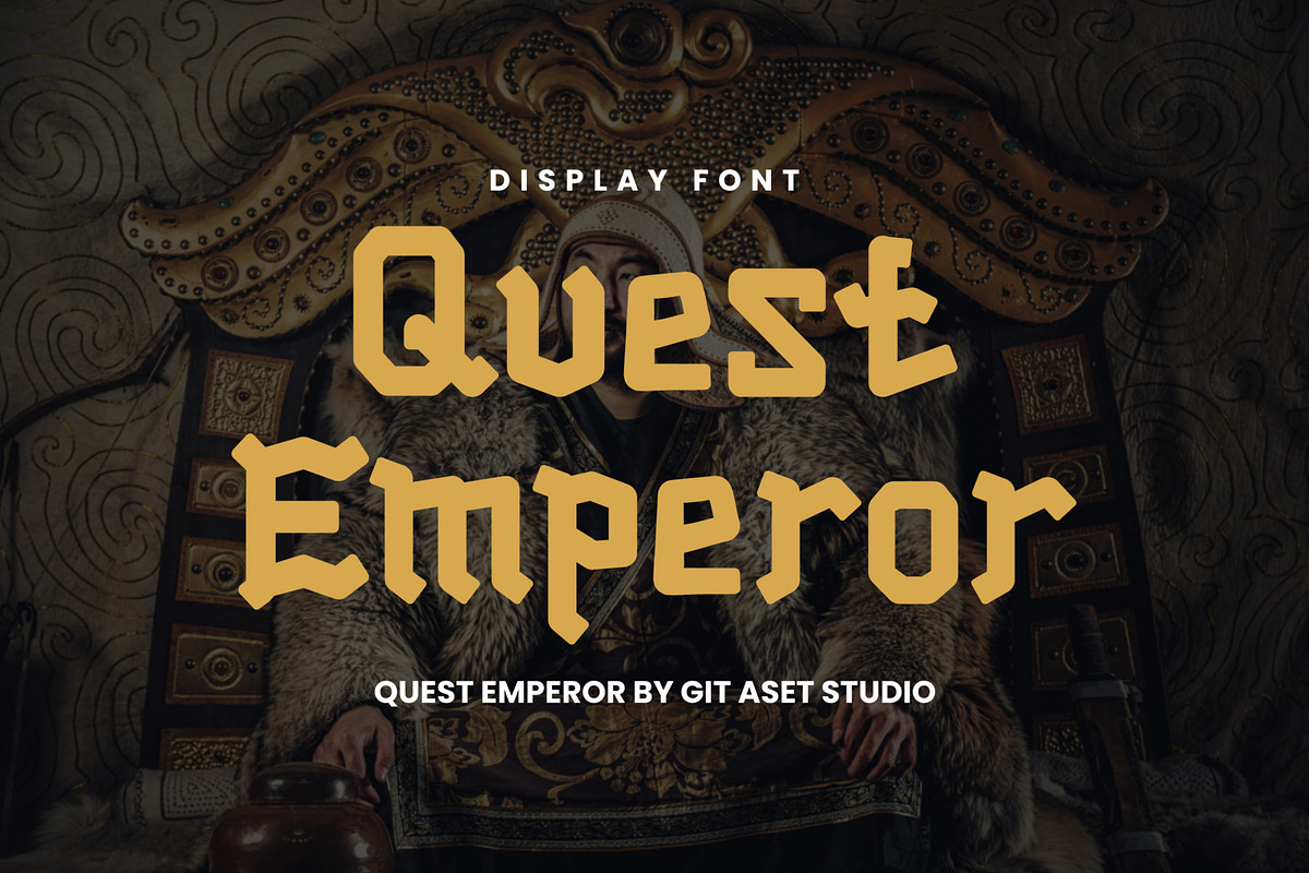 Quest Emperor - Vintage Style Font, a Sans Serif Font by gitasetstudio (Photo 1 of 6)