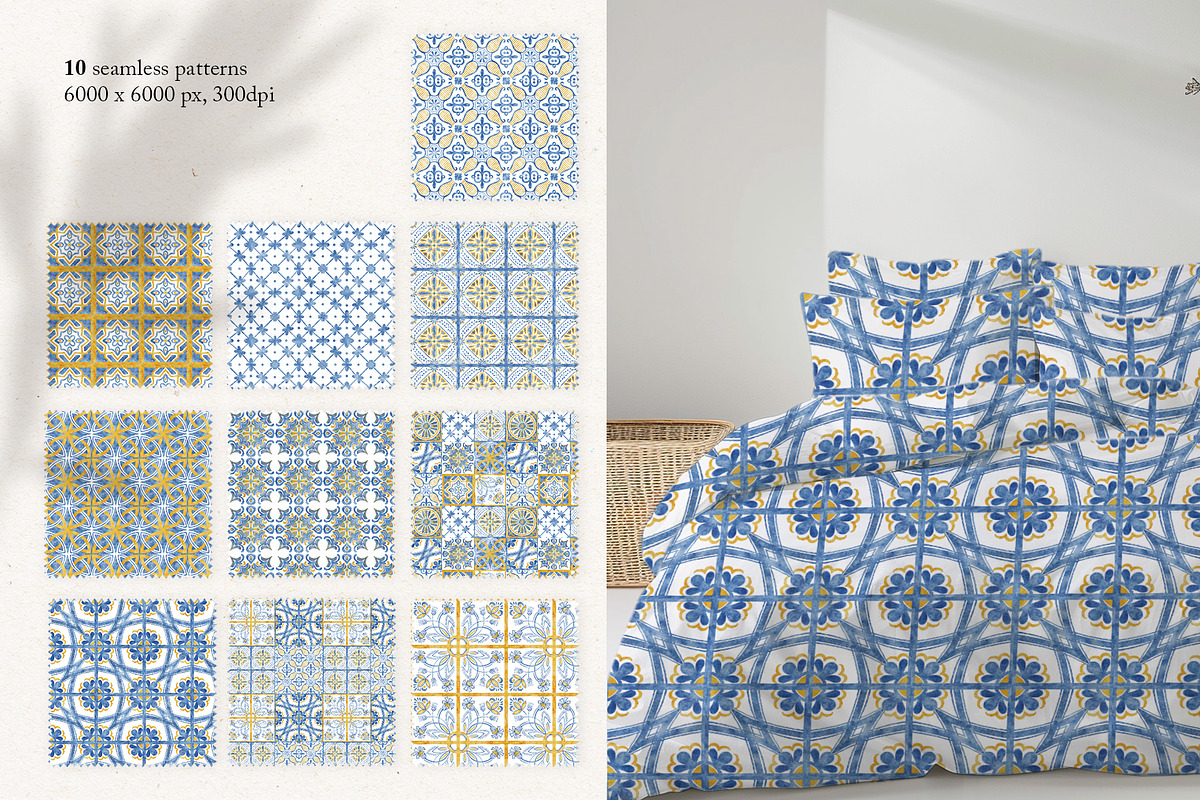 Italian Style Tile - Watercolor set, a Decorative Illustration by Jenny Quince (Photo 9 of 10)