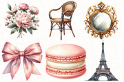 Watercolor Parisian Summer Clipart, an Illustration by OK Design (Thumbnail 2 of 5)