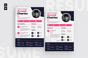 Pink Background Resume CV, a Resume Template by iDoodle Studio (Thumbnail 1 of 4)