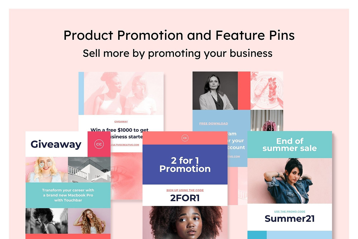 Bright Colorful Pinterest Pin, a Social Media Template by Cultive Creative (Photo 9 of 11)