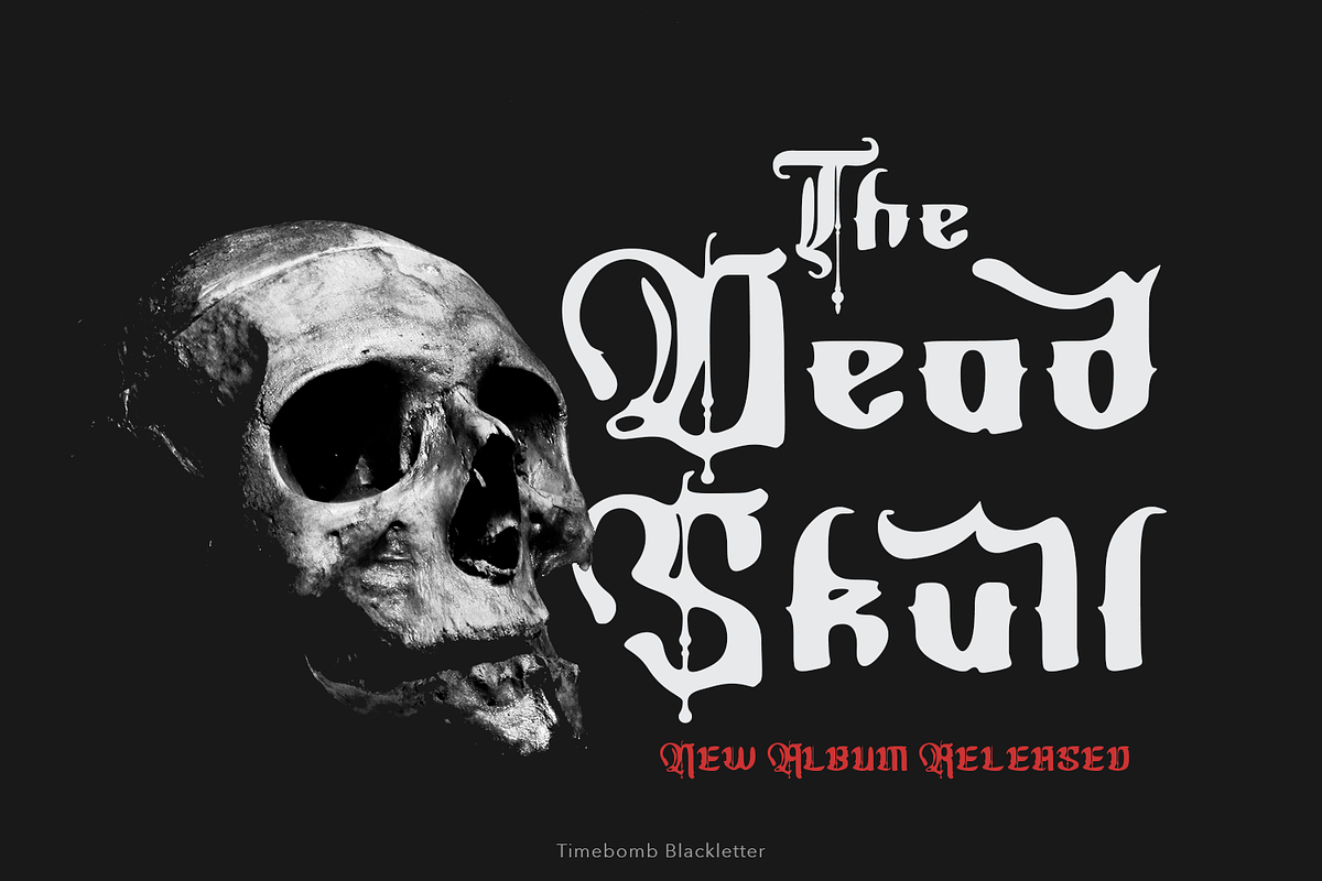 Timebomb Blackletter, a Blackletter Font by madeDeduk (Photo 4 of 14)