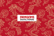 Chinese Dragon Digital Papers, a Pattern Graphic by ilonitta (Thumbnail 4 of 13)