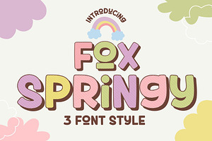 Fox Springy : 3 Font Style, a Handwritten Font by Fox7 By Rattana