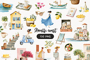 Amalfi Coast Clipart Set, a Person Illustration by PaintPixelCo (Thumbnail 1 of 15)