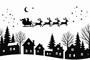 Xmas Reindeer Scene Silhouettes, an Illustration by musafir_fashion (Thumbnail 9 of 21)