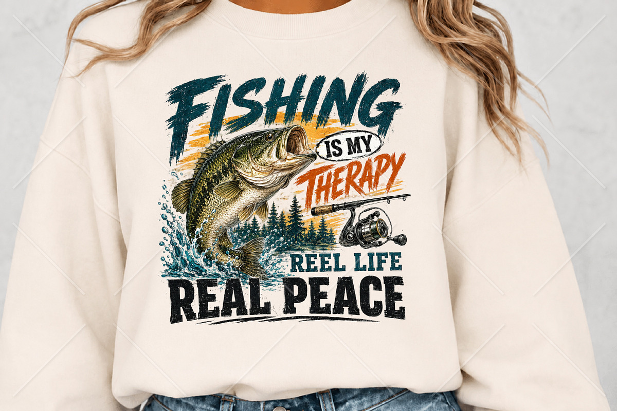 Vintage Fishing is My Therapy PNG, a Seasonal Illustration by Canvas Craft (Photo 5 of 6)