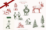 Vintage Christmas Drawings, a Seasonal Illustration by PeDe Designs (Thumbnail 11 of 12)