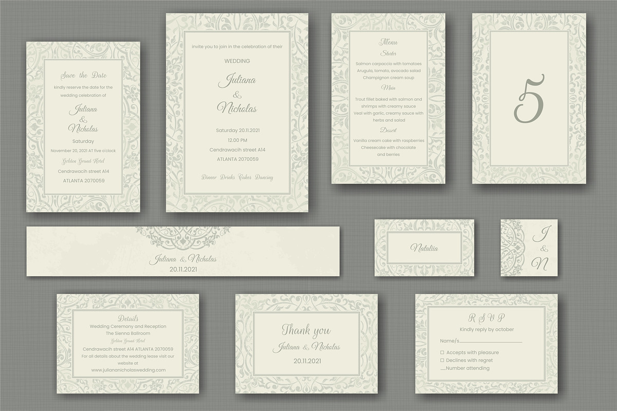 Wedding Invitation set, an Invitation Template by NataLito (Photo 1 of 5)