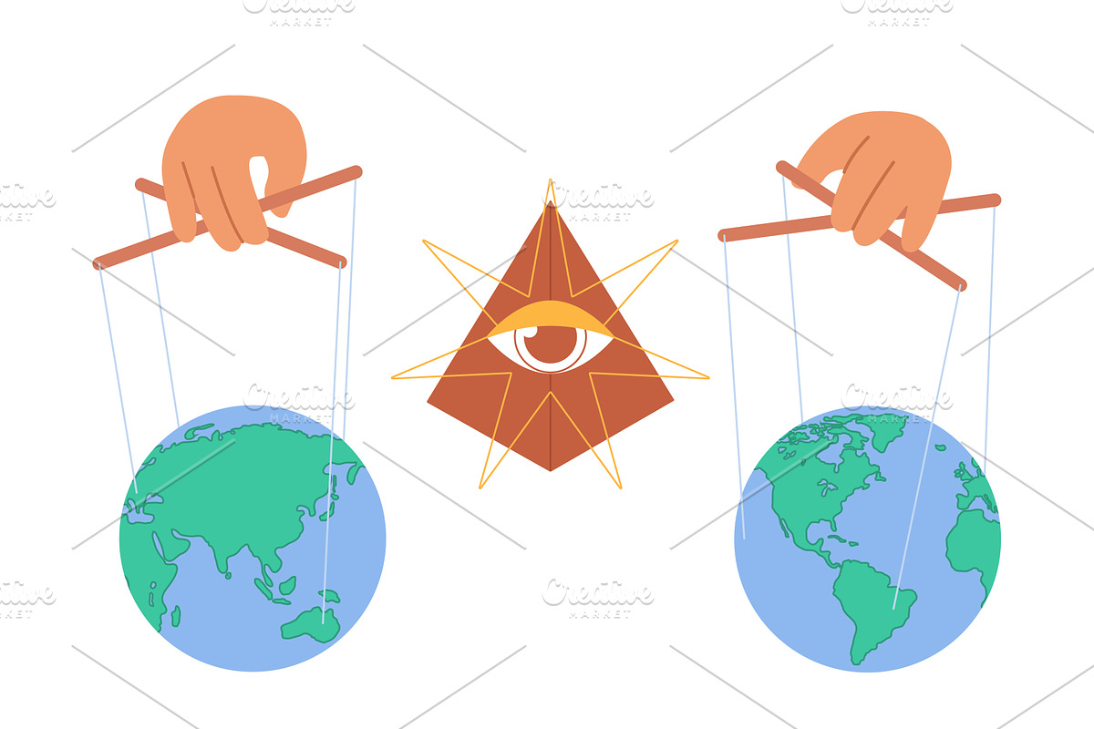 Conspiracy theory idea world, a Person Illustration by Lemberg Vector