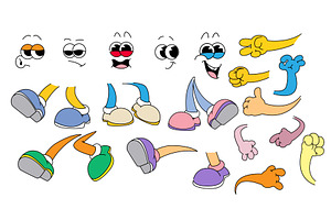 Retro cartoon characters constructor, an Illustration by art PVP - market