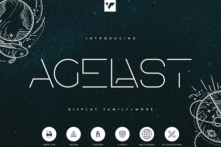 Agelast Display Family + 10 Graphics, a Font by VP Fonts