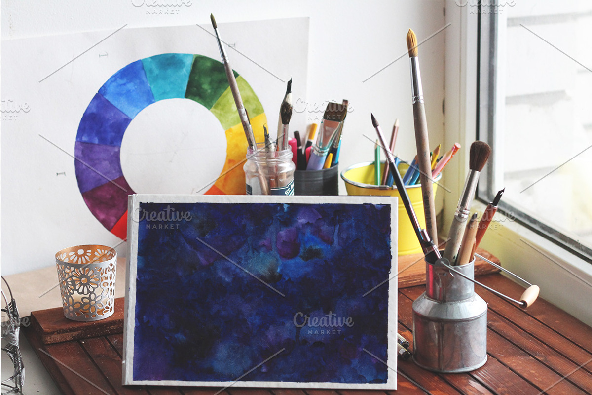 Space watercolor textures preview 4
