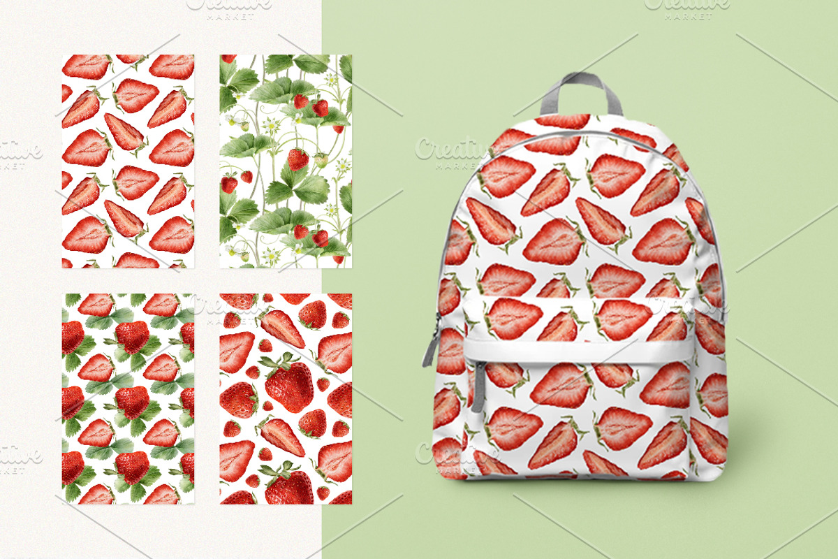 Strawberry watercolor illustrations, a Food Illustration by Fedulova Art (Photo 9 of 17)