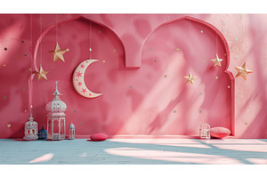 Elegant pink festive decorations for, an Illustration by Sergey Kotenev