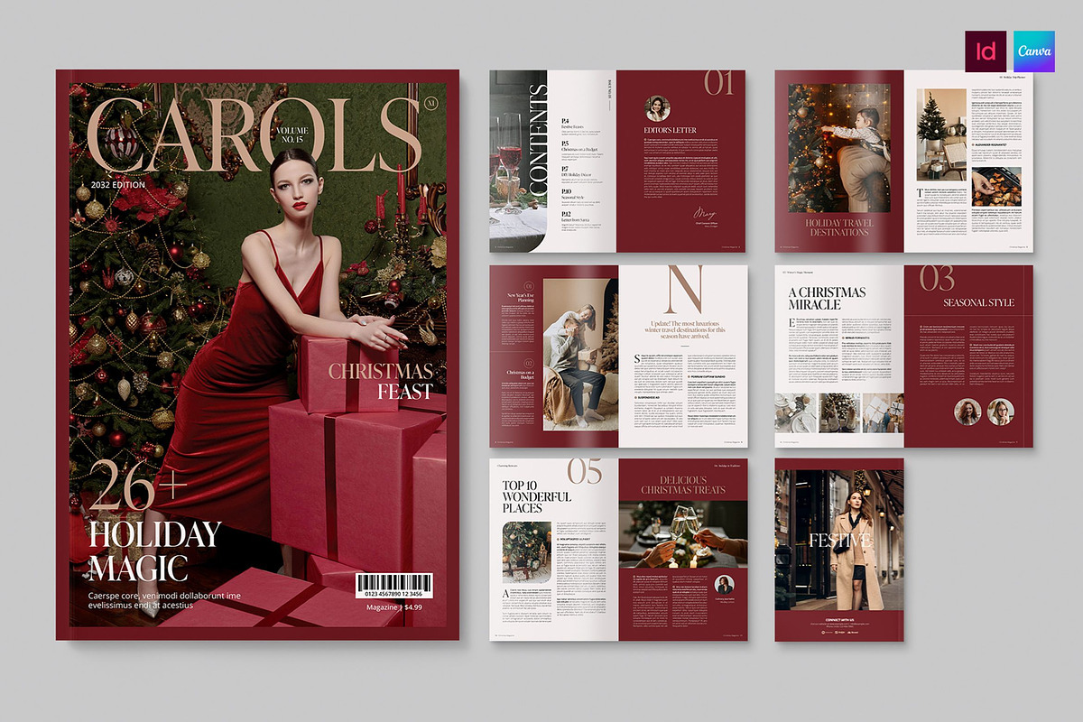 Christmas Magazine Template, a Magazine Template by BrandPacks (Photo 1 of 6)