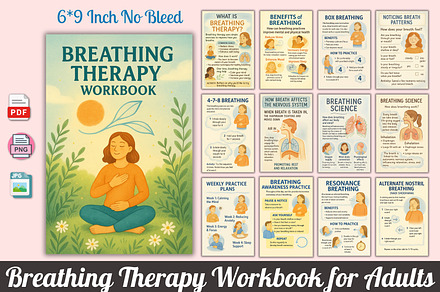 Breathing Therapy Workbook for Adult, a Stationery Template by Designmela01