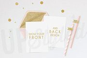 A168 Gold Glitter Envelope Mock Up, a Product Mockup by UpStyled (Thumbnail 3 of 4)