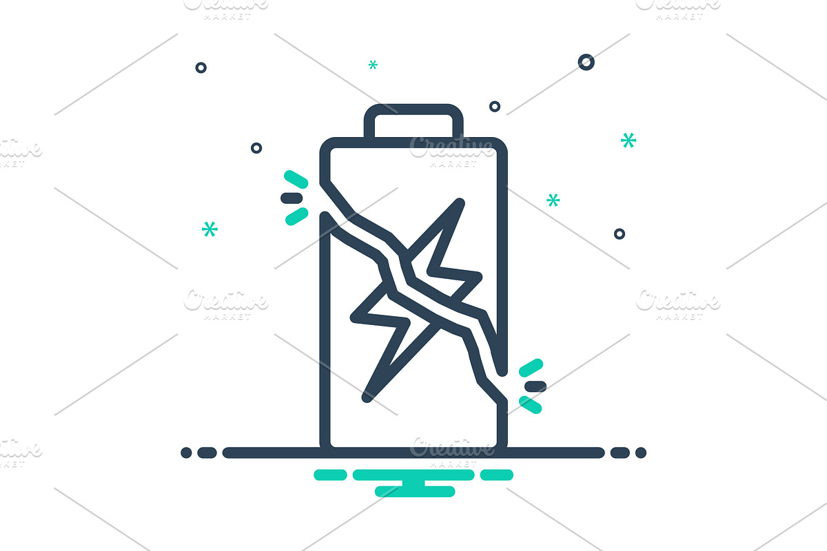 Overcharge battery icon, an Icon by Creative priyanka | Creative Market
