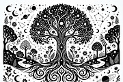 50 Mystical Galaxy Forest Silhouette, a Technology Illustration by Amazin_art (Thumbnail 15 of 34)