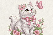 Cute Floral Cat Butterfly PNG, an Object Illustration by DreamCafeArt (Thumbnail 6 of 6)