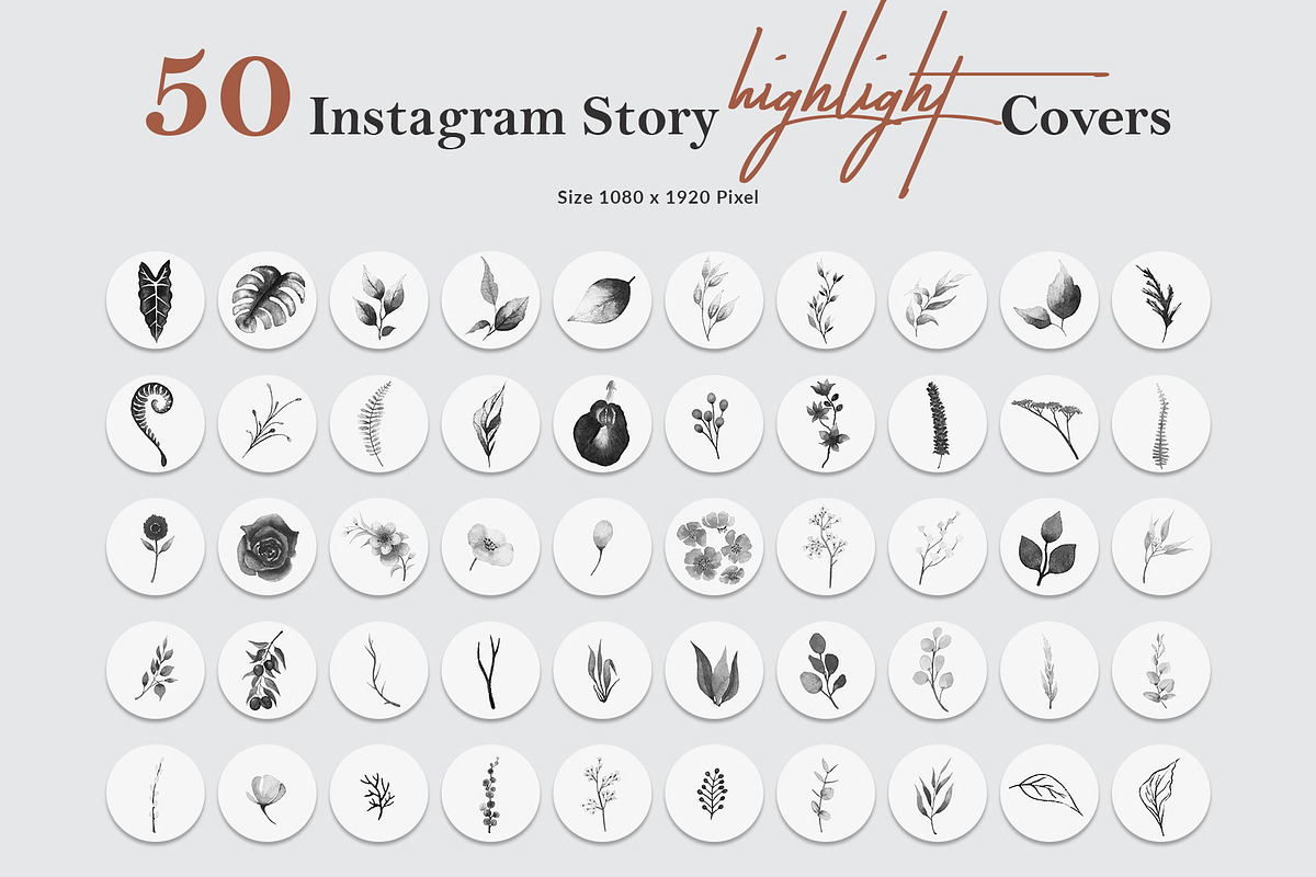 50 Instagram Story Highlight Icons, a Social Media Template by Amit Debnath (Photo 1 of 4)
