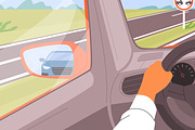 Safe driving concept. View from car, a Person Illustration by Good Studio (Thumbnail 2 of 3)